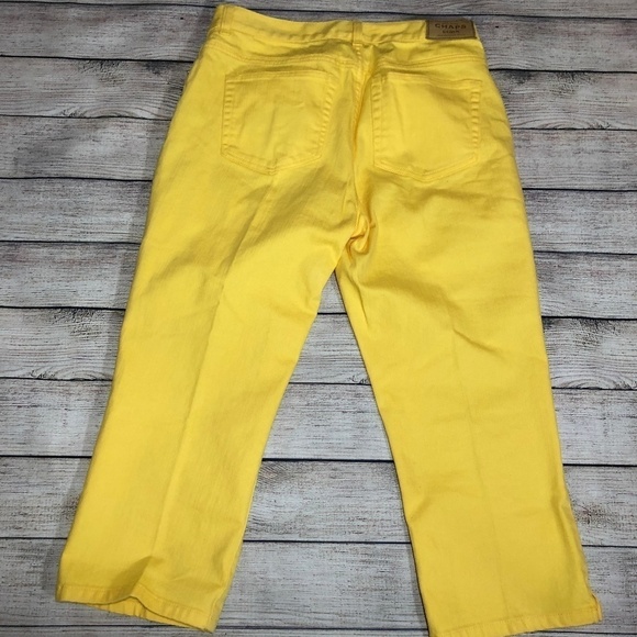 Chaps Yellow Denim Capris Size 4 - Picture 5 of 6